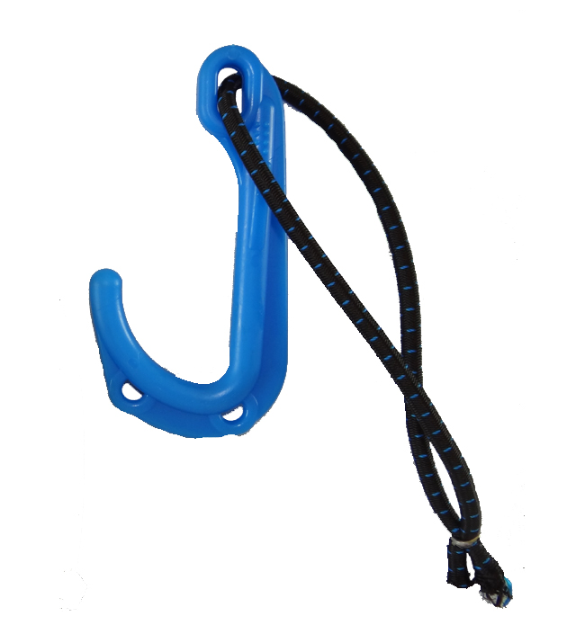 Blue creel / pot hook with bungee